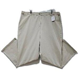 NEW LL BEAN Womens Wrinkle Free Bayside Khaki Pants High-Rise Straight-Leg  18w